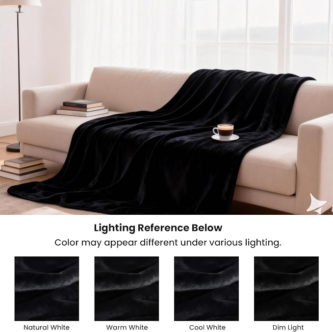 gogobunny Waterproof Reversible Flannel Blanket for Dogs and Cats, Double-Sided Furniture Protector Throw for Sofa, Couch, Bed Against Spills & Pet Fur (50" x 60", Black/Red) - Image 5