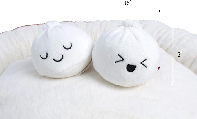 TONBO Soft Plush Small Cute and Cozy Food Dog Cat Bed, Washer and Dryer Friendly (Dim Sum) - Image 3