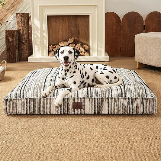 SOMAHE 4 Inch Orthopedic Dog Bed for Crate, 35 x 27 Inch, Black Chenille | Washable Removable Cover, Waterproof Inner Liner, Non-Slip Bottom, Orthopedic Dog Crate Mattress for Medium & Large Dogs by COZYHOMECHICSTYLE