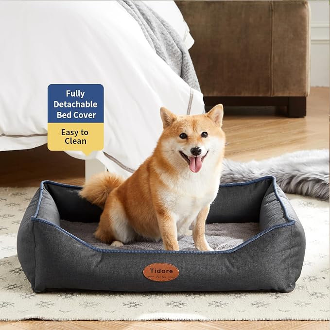Tidore Orthopedic Dog Beds for Small Dogs, Durable Egg Crate Foam Sofa Dog Bed wit Washable Removable Cover, Waterproof Lining, Pet Bed for Medium Dogs, Dark Grey - Image 2