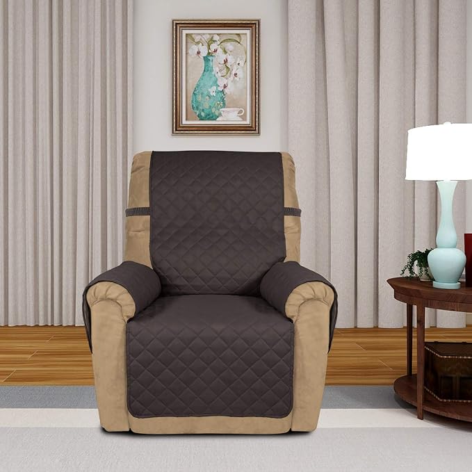 PureFit Reversible Recliner Chair Covers Couch Covers for Dogs, 19 in | Chocolate/Chocolate, Water Resistant Couch Protector, Washable Pet Couch Cover with Non Slip and Elastic Straps For Kids - Image 2