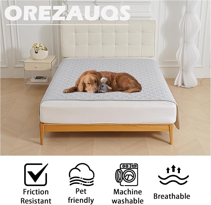 Waterproof Blanket Dog Bed Cover Non Slip Large Sofa Cover Dog Blanket for Couch Protection Pet Blanket for Furniture Bed Couch Sofa Reversible (Light Grey,210 * 260cm) - Image 2
