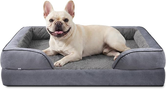 INVENHO Orthopedic Dog Bed Medium Size Dog, Waterproof Egg-Crate Foam Couch with Washable Removable Cover, Waterproof Lining and Nonskid Bottom by INVENHO