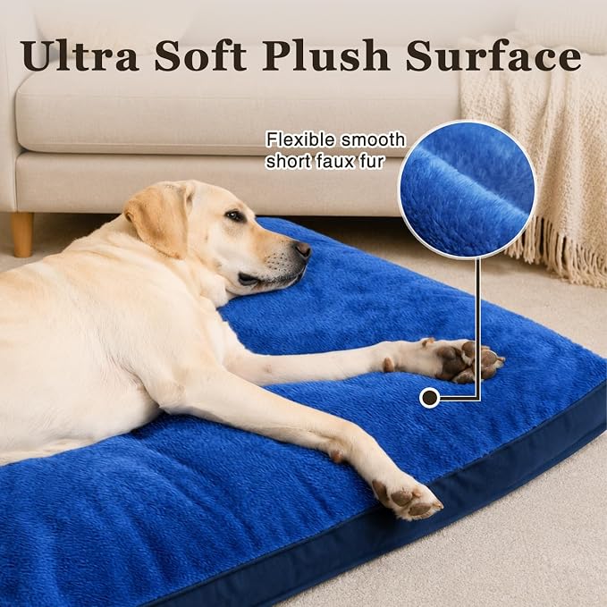 NUPIDA Waterproof Large Dog Bed for Crate with Washable Cover, 35x22, Navy | TPU Waterproof Layer, Easy Clean Cover, Soft Plush Surface, Durable Oxford fabric, Non-Slip Bottom, For Large Breeds ≤50lbs - Image 2