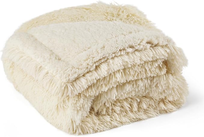Bedsure Waterproof Dog Blanket for Small Dogs Cats Fluffy Faux Fur, 30x40 | Plush Fuzzy Reversible Pet Blankets for Couch and Dog Bed, Soft Calming Throw Cat Puppy Blanket Washable, Dog Gift, Cream - Image 7