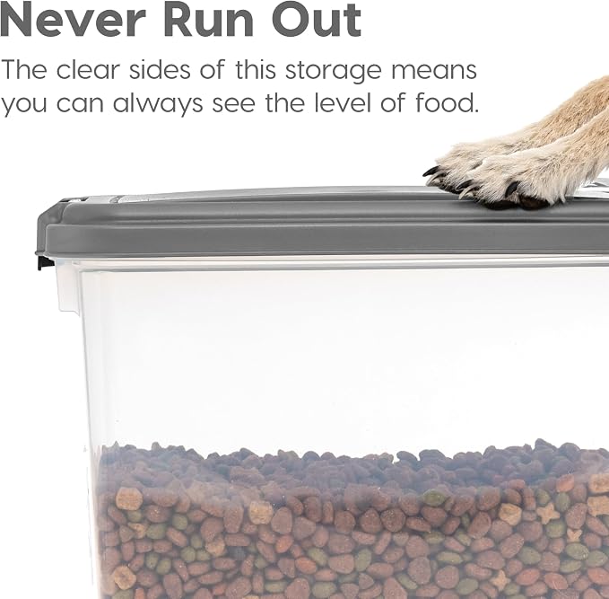 IRIS USA 30 lbs & 11 lbs Combo Airtight Dog Food Storage Container, Stackable Treat Box, 2-Cup Scoop, Wheels, Keep Fresh, Easy Mobility, Dark Gray - Image 8