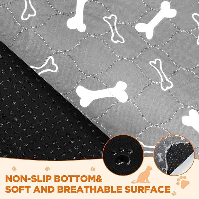 Washable Pee Pads for Dogs Large 54" x 54" 2-Pack Reusable Puppy Pads Pet Training Pads, Fast Absorb Dog Mats, Waterproof Whelping Pad, Non-Slip Protects Against Urine Leakage - Image 2