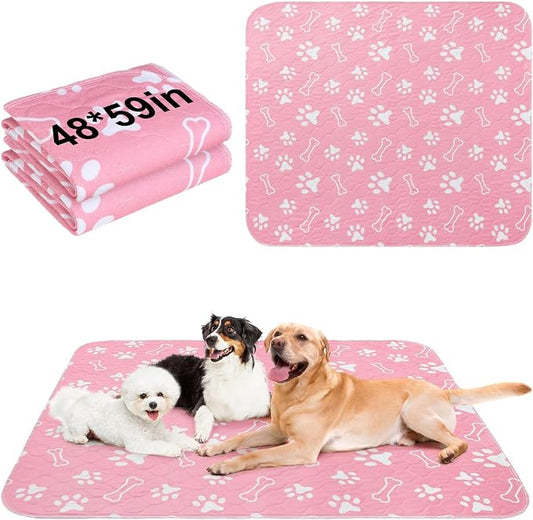 BEAUTYZOO 2 Pack Washable Pee Pads for Dogs, Reusable Puppy Pads for Potty Training, Waterproof Super Absorbent Wee Wee Pads for Dogs Non-Slip, Pet Whelping Mats Playpen Dog Crate Floors, 48IN x 60IN by BEAUTYZOO
