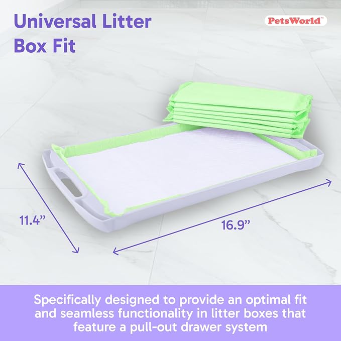 PetsWorld Universal Fit Multi-Cat Pad Refills for Litter Box, Fresh Scented, Ultra-Absorbent, Odor Control, Pack of 1200 - Image 2