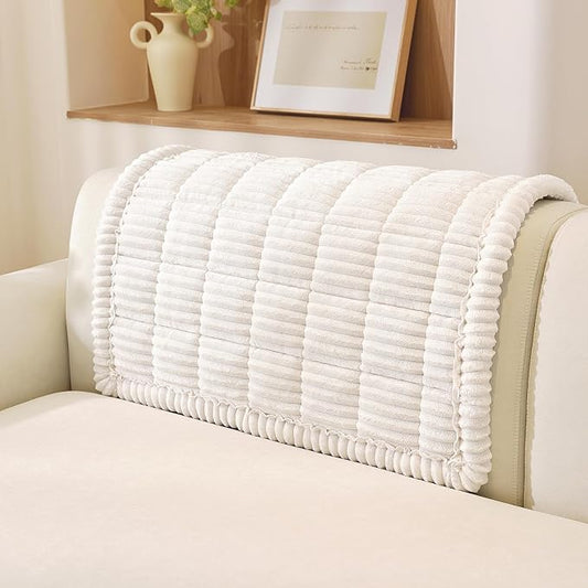 OstepDecor Couch Cover for Dogs, Washable Non Slip Sofa Cover for Pets, Soft Couch Covers for Sofa, Loveseat and Sectional, Furniture Protector Against Pet Hair & Scratches (35.4" x 35.4", White) by OstepDecor