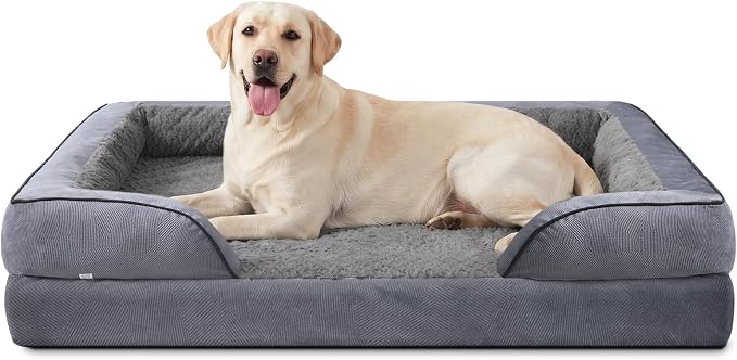 INVENHO Jumbo Orthopedic Dog Bed for Extra Large Dogs, Waterproof, Egg-Crate Foam Dog Couch Bed with Washable Removable Cover, Waterproof Lining and Nonskid Bottom by INVENHO