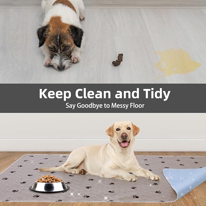 PUPTECK Washable Pee Pads for Dogs Dog Training Pads 4 Pack Brown 24x36 in | Reusable Puppy Potty Training Pads Whelping Mat Pet Food Feeding Mat Leakproof Fast Absorption Non-Slip for Small Animals - Image 7