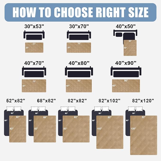 Smiry Waterproof Dog Bed Cover, Reversible Pet Blanket for Sofa Couch | Soft Washable Dog Blanket, Leakproof Couch Cover for Dogs Cats & Furniture Protection, 30x53, Camel/Camel - Image 6