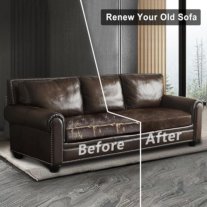 ANARACHON Leather Look Couch Cushion Covers Sofa Seat Slipcovers Sets Couches Furniture Protector for Sectional Armchair Loveseat Pets Kids Stretch (1 Cushion XL Sofa, Brown) - Image 7