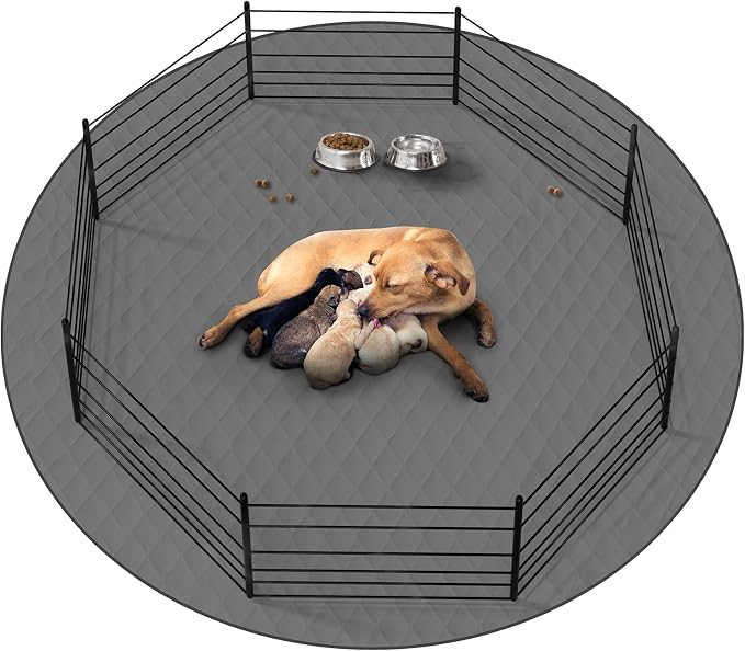 Washable Reusable Dog Pee Pads, 65" Round Absorbent & Waterproof Puppy Training Pad for Crate, Playpen & Carpet, Large Potty Pads for Dogs, Cats & Small Pets by CooShields