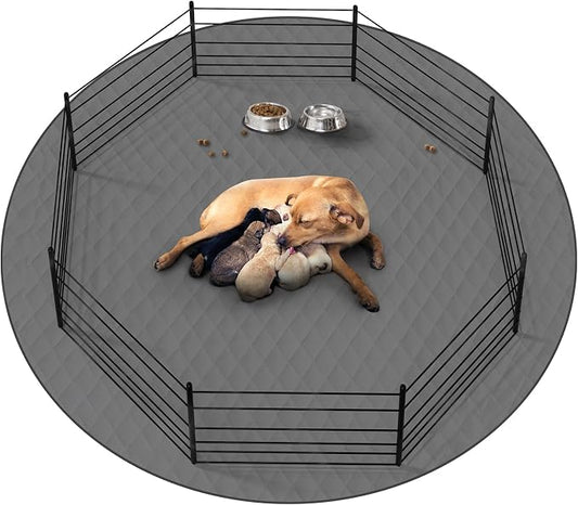 Washable Reusable Dog Pee Pads, 65" Round Absorbent & Waterproof Puppy Training Pad for Crate, Playpen & Carpet, Large Potty Pads for Dogs, Cats & Small Pets by CooShields
