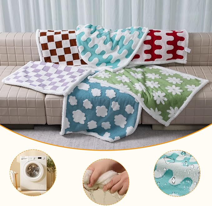 Waterproof Pet Blanket Blue Super Big Dog Blankets for Bed 85x85in Couch Sofa Covers for Puppy Cats Furniture Protection Washable Reversible Covers (Blue Wave,XXL) - Image 8