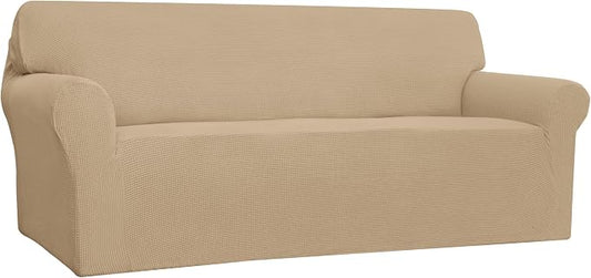 Easy-Going Stretch Oversized Sofa Couch Slipcover Washable Sand | 1-Piece Extra large Sofa Cover Furniture Protector Couch Soft with Bottom for Kids, Polyester Spandex Jacquard by Easy-Going