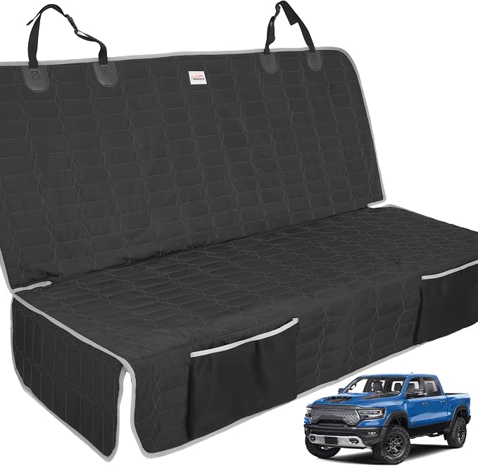 Reliadura Dog Car Seat Cover for Back Seat,Washable Bench Seat Cover for Trucks,Nonslip Back seat Cover Protector for F150/Ram1500/GMC Sierra/Toyota/Chevrolet Silverado,Car Seat Covers for Dogs by Reliadura