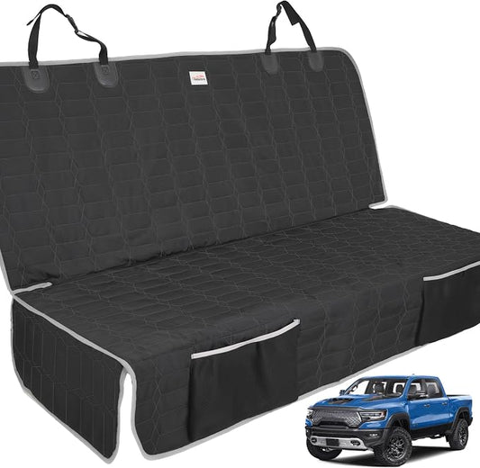 Reliadura Dog Car Seat Cover for Back Seat,Washable Bench Seat Cover for Trucks,Nonslip Back seat Cover Protector for F150/Ram1500/GMC Sierra/Toyota/Chevrolet Silverado,Car Seat Covers for Dogs by Reliadura