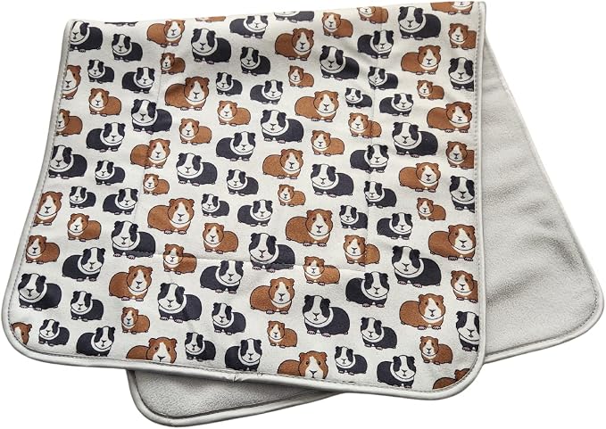 Tater Pets Guinea Pig Fleece Cage Liner - Tidy Mat - Lap Pad - Corner Pad - Absorbent - Machine Washable - for Guinea Pigs and Hedgehogs (Guinea Pigs on Gray, 2x6 C&C (28"x 84")) - Image 3