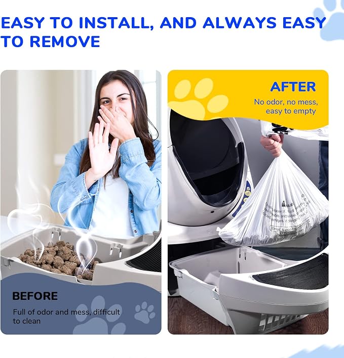 Litter Box Liner Bag Compatible with Cat litter Box Robots 3 and 4, 120 Pack - Extra Thick Waste Bags for Self-Cleaning Pet Kitty Litter Box Drawer Liners, 9-11 Gallons Kitchen Trash Bags - Image 3