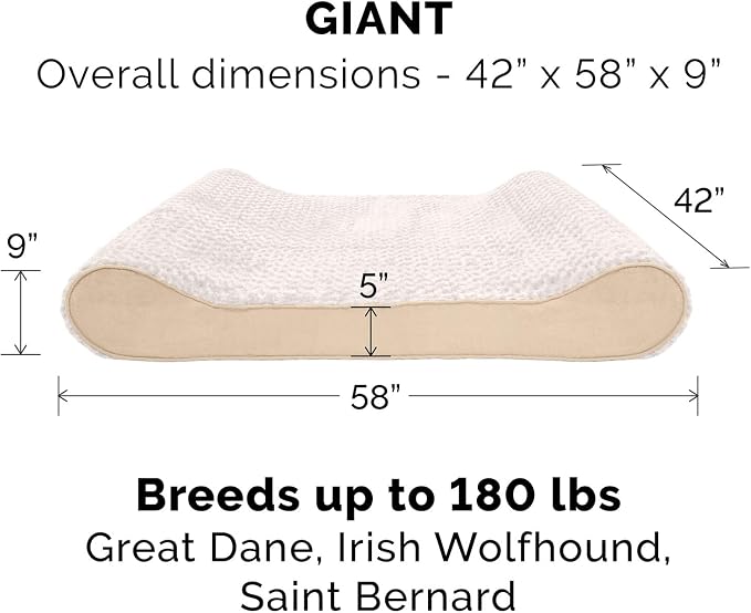 Furhaven Replacement Dog Bed Cover Ultra Plush Faux Fur & Suede Contour Luxe Lounger, Machine Washable - Cream, Giant (XXX-Large) - Image 3