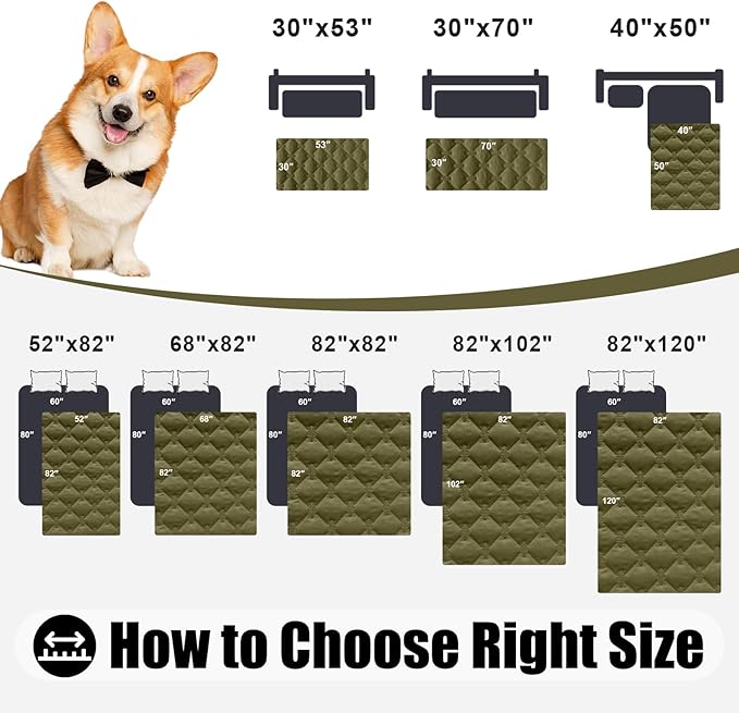Smiry Waterproof Dog Bed Cover Blanket, Reversible Pet Blanket | Soft Reversible, Washable Leakproof Cats Dogs Couch Cover for Sofa, Couch, Furniture (30x53 Inch) - Image 6