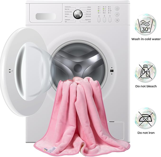 Sunheir Waterproof Dog Blankets for Extra Large Dogs - Cat Blanket Washable for Couch Protection, Soft Sherpa Fleece Puppy Throw Blanket to Prevent Urine Leaks & Protects Furniture, 50"X 60", Pink - Image 4