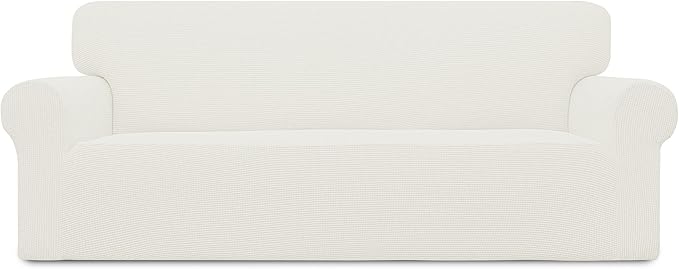 Easy-Going Stretch Oversized Sofa Couch Slipcover Washable Cream | 1-Piece Extra large Sofa Cover Furniture Protector Couch Soft with Bottom for Kids, Polyester Spandex Jacquard by Easy-Going