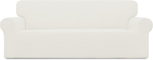 Easy-Going Stretch Oversized Sofa Couch Slipcover Washable Cream | 1-Piece Extra large Sofa Cover Furniture Protector Couch Soft with Bottom for Kids, Polyester Spandex Jacquard by Easy-Going