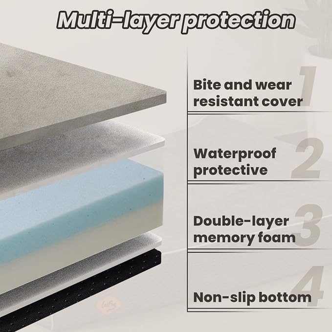 Laifug Orthopedic Dog Beds for Large Dogs,7" Memory Foam Dog Beds,Durable Water Proof Liner Removable and Washable, Nonskid Bottom, Dark Grey 50"x36"x10" - Image 5