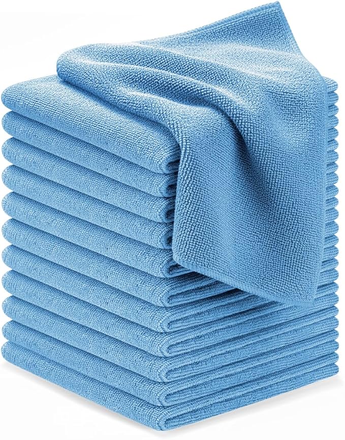 Avalon Towels Microfiber Cleaning Cloths (Value Pack of 12) - Size 12 x 12 Inches, Highly Absorbent Cleaning Rags, Lint Free, Reusable and Washable, Microfiber Towels for Cars by AvalonTowels