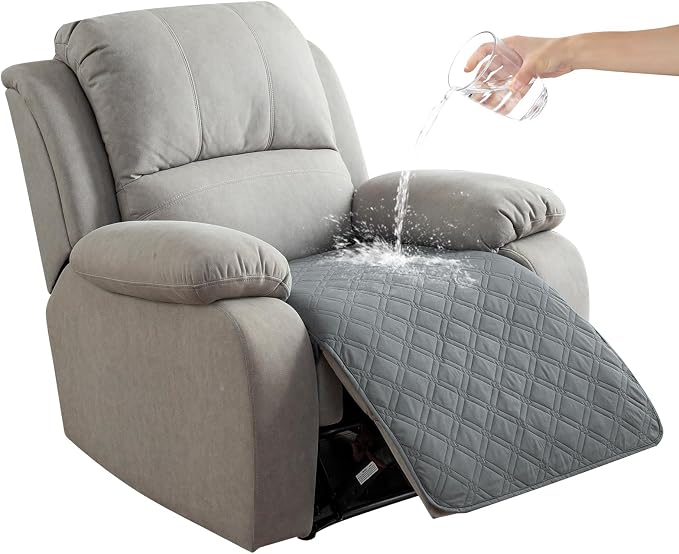 Genina Waterproof Recliner Chair Covers, Recliner Cover for Dog Pets Friendly, Washable Antislip Reclining Chair Cover Furniture Protector, Sofa Slipcover for Living Room(23.6inch/Dark Grey) by Genina
