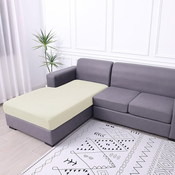 hyha Waterproof Sectional Couch Covers, Non Slip Sofa Cushion Covers | L Shape Sectional Fit, Stretch Jacquard Fabric, Elastic Bottom, Waterproof Protection (1 Piece for Chaise) - Image 8