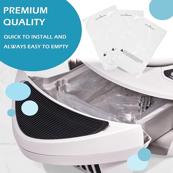 120 Count Waste Drawer Liners Bags Compatible with All Litter Box Robot Models, 9-11 Gallons Litter Box Liners - Image 2