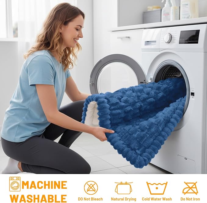 Smiry Non Slip Couch Covers for Dogs, Scratch Resistant Pet Sofa Protector | Machine Washable Soft Fuzzy Thick Furniture Cover for Sofa Loveseat Sectional Large Dogs, Navy, 27.6" x 27.6" - Image 8