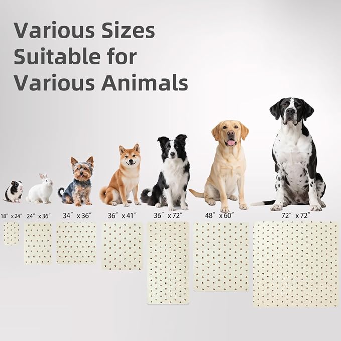 PUPTECK Washable Pee Pads for Dogs Dog Training Pads 2 Pack Beige 36x72 in | Reusable Puppy Potty Training Pads Whelping Mat Pet Food Feeding Mat Leakproof Fast Absorption Non-Slip for Couch, Crate - Image 3