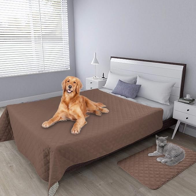 Easy-Going 100% Waterproof Dog Bed Cover, Non-Slip Pet Blanket for Furniture, Washable Couch Cover, Repleasement Sofa Cover (96x82 in,Brown) - Image 2