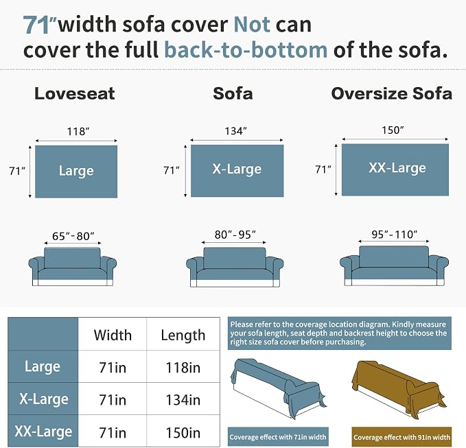 DREAMINGO Bubble Textured Cooling Sofa Cover, Ice Silk Breathable Couch Cover Blanket for Pet & Hot Sleepers, Washable Furniture Protector for 3 Cushion Couch, Sky Blue, XX-Large 71"x150" - Image 2