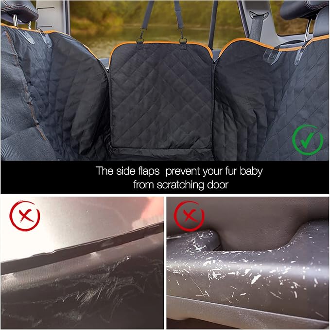 Dog Seat Cover for Pickup Trucks, 900D Heavy Duty Truck Back Seat Cover for Dogs, Waterproof & Non-Slip Pet Car Seat Cover, Fits Ford F150 F250 Ram 1500 GMC Sierra Chevy Silverado Crew Cab - Image 5