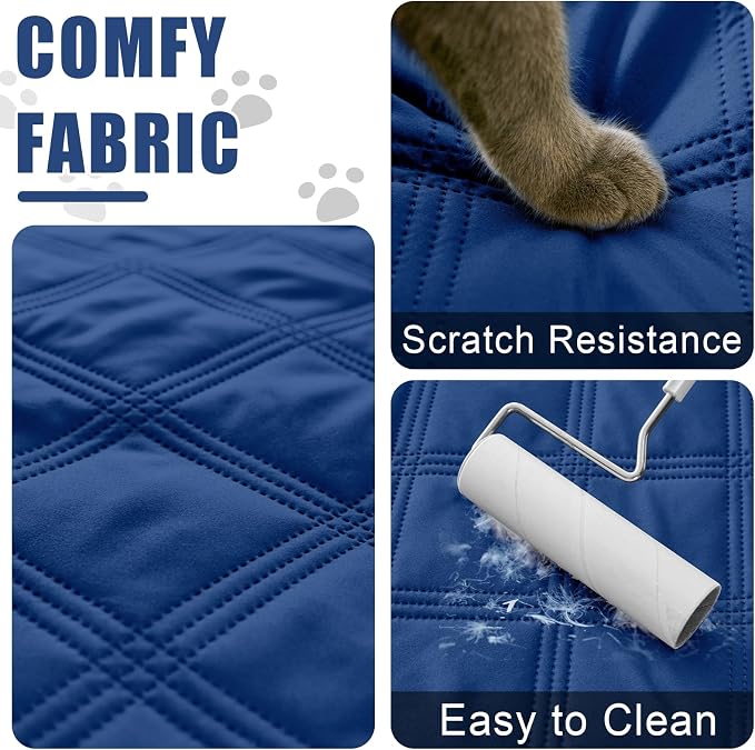 Smiry Waterproof Dog Bed Cover, Reversible Pet Blanket for Sofa Couch | Soft Washable Dog Blanket, Leakproof Couch Cover for Dogs Cats & Furniture Protection, 40x70, Navy/Blue - Image 4