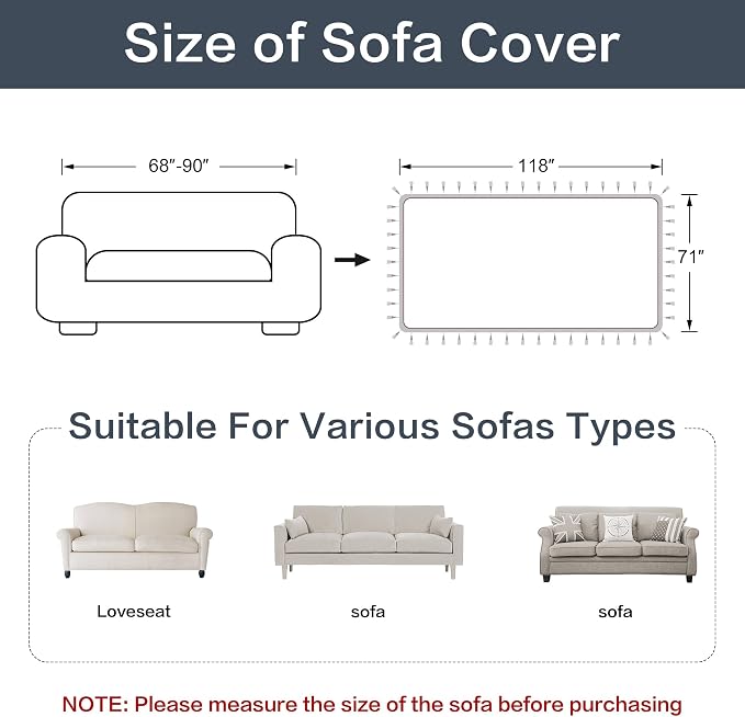 Loom and Mill Luxury Jacquard Toile Sofa Couch Covers, Blue, 71"x118" | French Country Style Sofa Throw Cover with Tassels for 2-3 Cushion Couch, Sectional Couch Cover Sofa Slipcover for Dogs Pets - Image 3