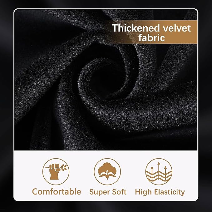 hyha Velvet Couch Cushion Covers, Sofa Covers for Cushion Couch Washable | Soft Plush Sofa Slipcover, Elastic Bottom, Non-Slip Wear Resistant Furniture Protector, Ideal For Pets & Kids, Chaise - Image 3