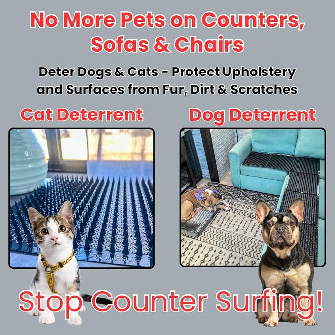 Scat Mats for Dogs & Cats - 10 Pack | Pet Repellent Mats | Keep Dogs Off Couch & Furniture | Keep Off Countertops | Scat Mat for Cats | Deterrent for Pets - Image 9