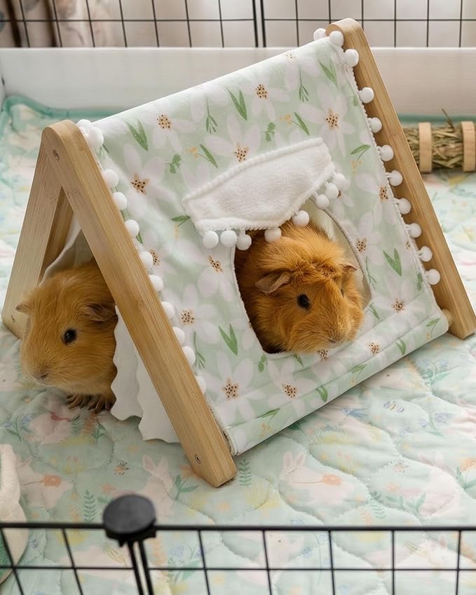 Guinea Pig Cage Liners, 59x31in 2 Pack Washable Guinea Pig Bedding, Waterproof Reusable & Anti Slip, Super Absorbent Guinea Pig Pee Pad for Small Animal, Rabbit, Bunny, Fit for C&C Cage, Green - Image 7
