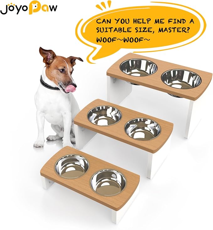 Elevated Dog Bowls, Waterproof Raised Dog Bowl for Medium & Large Dogs, HIPS Poly Lumber Stand with 2 Stainless Steel Bowls, Indoor & Outdoor Use (13'' Tall–68 oz Bowl, Teak - White) - Image 7