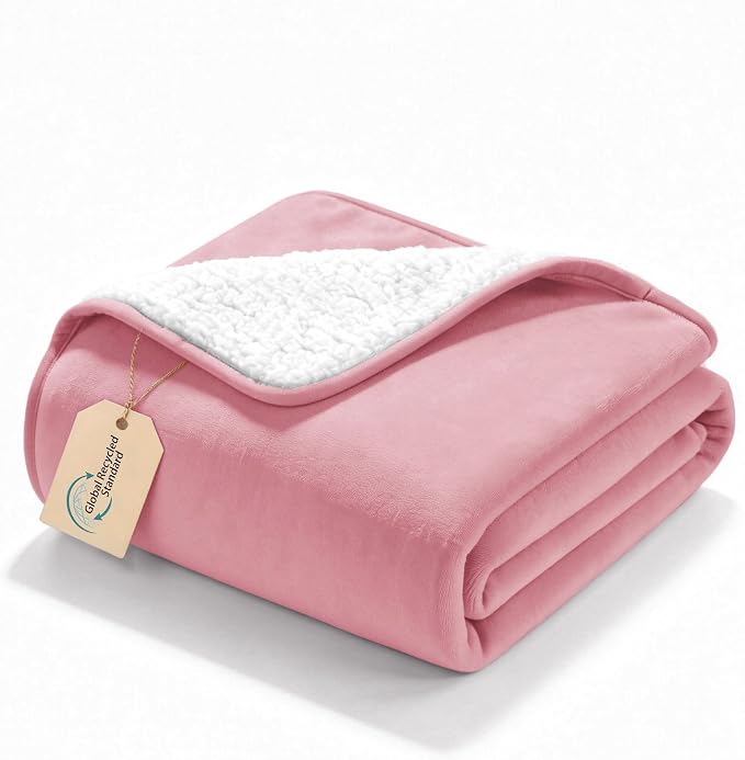 gogobunny Waterproof Bed Blanket, Reversible Sherpa Fleece Throw Blanket for Dog Puppy Cat, Furniture Cover Protects Bed Couch Sofa from Liquid Pee and Pet Fur (Pink, 25x35 inches) by gogobunny