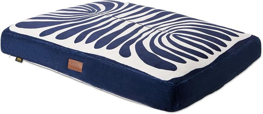 Town & Country Luxe CuddleTown Matisse Everwash® Pillow Pet Bed, Water Repellent Floor Pillow, Machine Washable Cover, Soft & Calming, Navy Blue, Medium 36"x28"x4" by TOWN+%26+COUNTRY+LUXE
