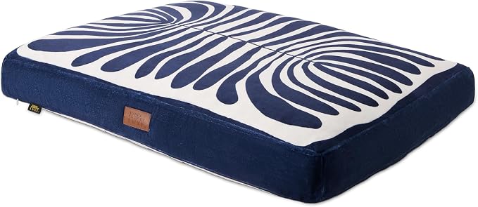 Town & Country Luxe CuddleTown Matisse Everwash® Pillow Pet Bed, Water Repellent Floor Pillow, Machine Washable Cover, Soft & Calming, Navy Blue, Large 44"x34"x4" - Image 2